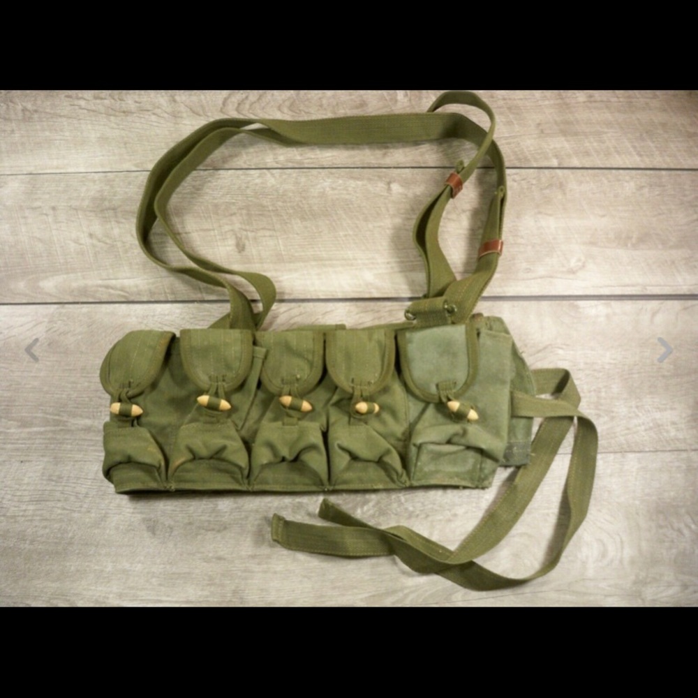 Vtg Ammunition Military Pouch Belt Army Bandolier